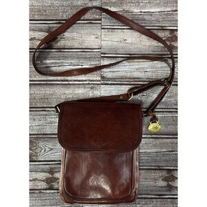 Brahmin Leather Crossbody Bag color brown Vintage made in USA